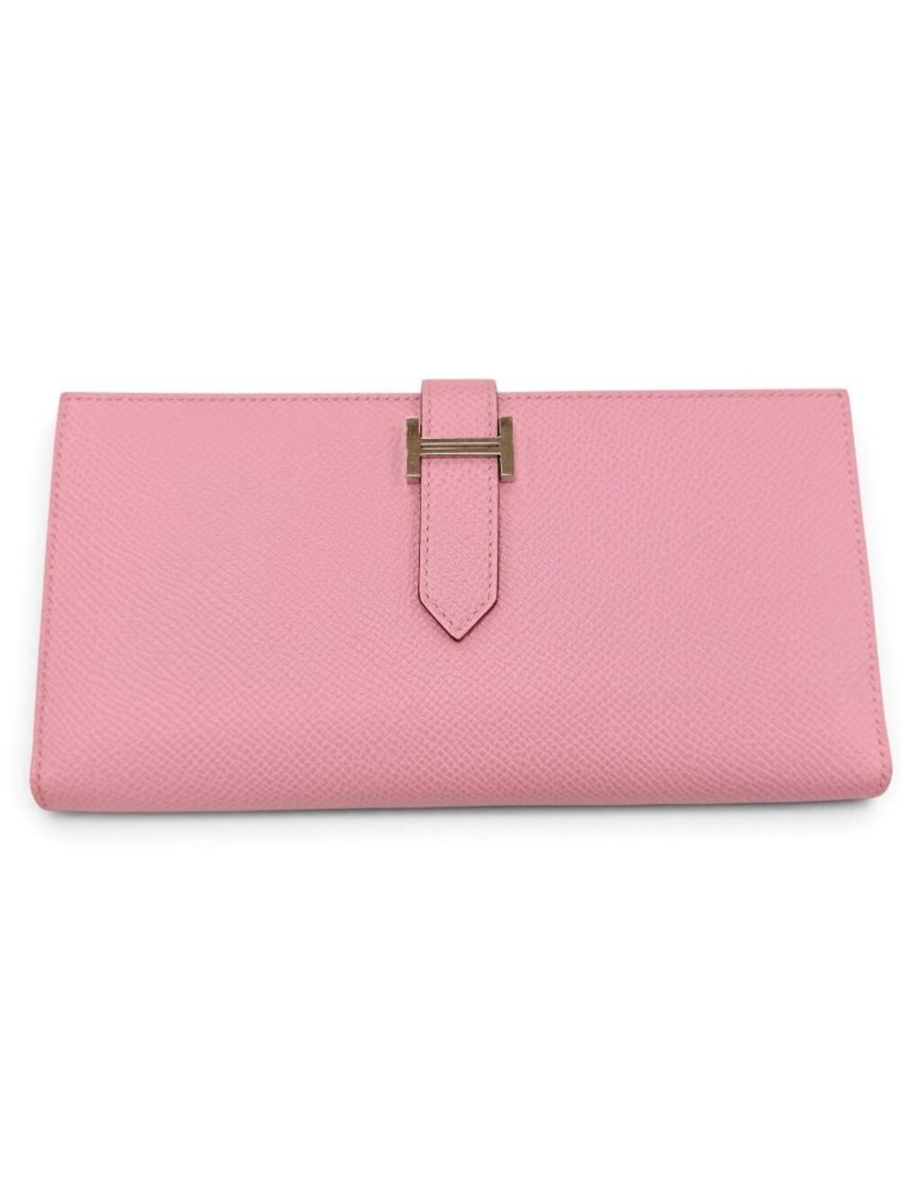Hermes Bearn Soufflet Veau Epsom Mauve Sylvestre Silver Wallet